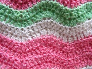 Baby Blanket Crochet Handmade Afghan Lion Brand Homespun Yarn Ripple