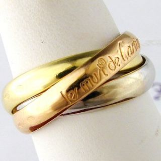 Cartier 18K Tri Color Gold Trinity Ladies Ring
