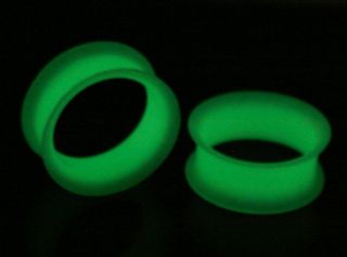 Glow in The Dark Green Silicone Flare Ear Skin Tunnel Gauges Plug Body