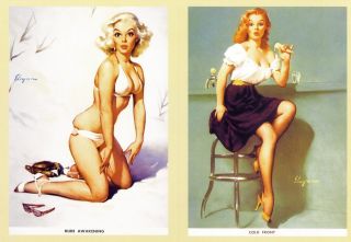Gil Elvgren 2 Pinup Postcards Bikini Ice Cream 612