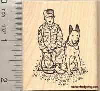 Military Dog Rubber Stamp H10405 Wm German Shepherd