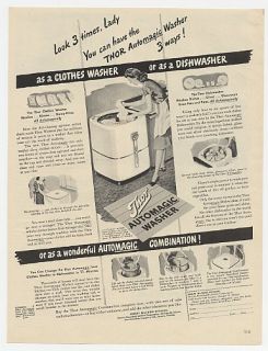 1946 Hurley Thor Automagic Clothes Washer Dishwasher Ad