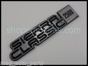 GMC Sierra Classic 2500 Fender emblem 81 87 badge nameplate logo panel