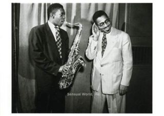 John Coltrane Dizzy Gillespie Postcard Jazz Saxophone