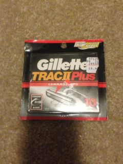Razor Blades Gillette Trac II Plus Lubrastrip 10 Cartridges NIB