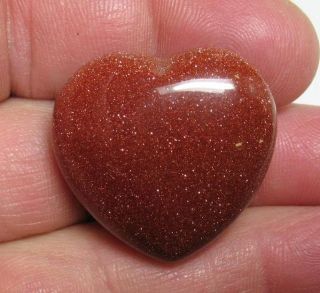 Goldstone Puffed Heart 30mm Crystal Healing