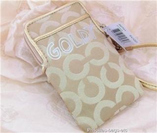 Coach Poppy Chan Goldy Signature GD Universal Case Wristlet Bag Purse