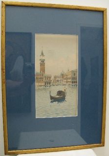 Old 19th Century Baldero Italian w C Painting Venice Venetian Canal