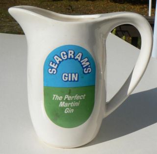 Collectible Seagrams Gin Water Pitcher Perfect Martini Gin Distillers