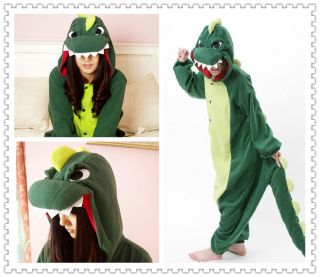 NEW Green Dinosaur Godzilla Cosplay Anime Costume Kigurumi Pajamas