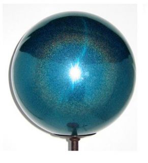  Ball 12 inch Turquoise Stardust Stainless Steel Gazing Globe