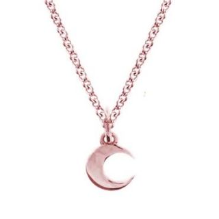 Solid 14k Rose Gold Crescent Moon Necklace 16 Chain