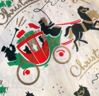 Christmas Stagecoaches New Old Vintage Wrapping Paper Gift Wrap