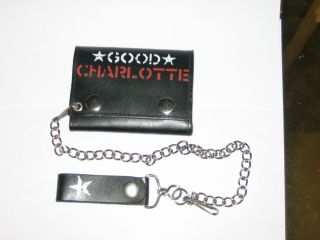 New Good Charlotte Leather Rock Roll Wallet with Chain