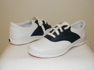  School Days Navy & White Leather Oxford Saddle SHOES youth size 5.5 S