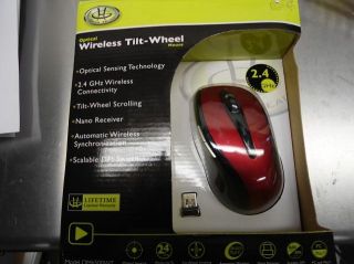 Gear Head OM6500WT 2.4GHz Wireless Optical Tilt Wheel Nano Mouse   Red