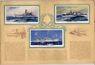 Tobacco Card Album Cards John Player Naval Craft Royal Navy Ships 1939