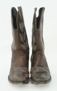 Golden GOOSE Deluxe Brand Brown Distressed Leather Womens Cowboy