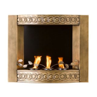 Wall Mount Gel Fuel Fireplace Antique Gold