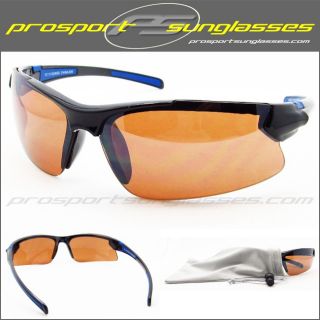 Blue Blocker HD Amber Brown Lens Sport Golf Driving Safety Sunglasses