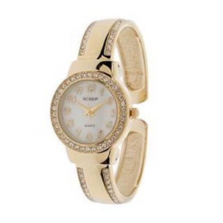 Gorgeous Gossip Goldtone Fashion Watch with Crystal Accents