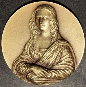 Art Leonardo Da Vinci Gioconda Bronze Medal by Armindo Viseu