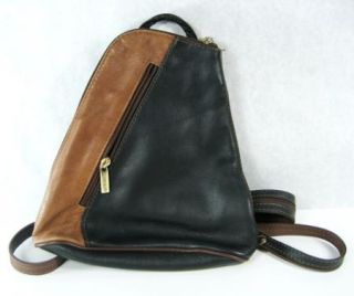 Vintage Giovanni Italian Leather Backpack Purse Small Black & Brown