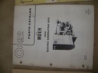 Onan Mdeh Series Electric Generator Set Parts Manual Book Spec B H
