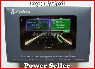 Cobra 5550 Pro GPS Navigation w 5 Touch Screen Trucker Routing Aura
