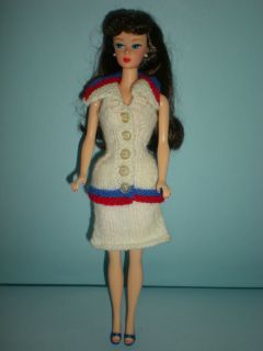 Reproduction Brunette Pony Tail Barbie Wearing A Wonderful Hand