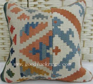 12 Wool Geometric Kilim Rug Patchwork Decorative Pillow Case Cushion
