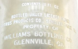 Vintage King Kist Glennville GA Painted Label Embossed Soda Bottle