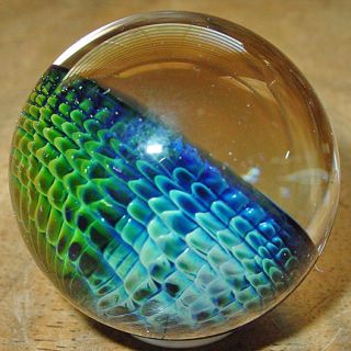Small Kevin OGrady Gold and Dichroic Vortex Glass Marble