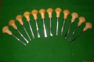  set off 12 Pfeil palm carving gouges great Swiss steel little used VGC