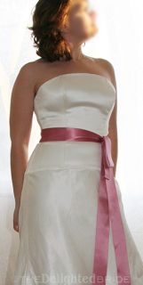Sample Sale Marisa 614 Silk Wedding w Pink Sash Sz10