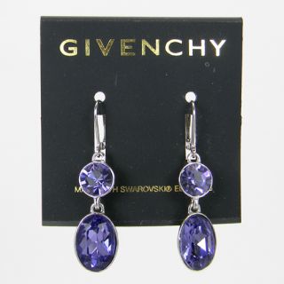 75 Givenchy Aste Crystal Linear Drop Earrings New