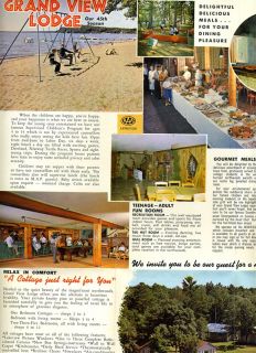 Grand View Lodge Brochure Brainerd Minnesota 1960s Big Gull Lake