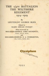 1933 George Blick ¼bat Wiltshire Regiment India Egypt Palestine