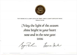 President George W. Bush White House Christmas Card From 2006
