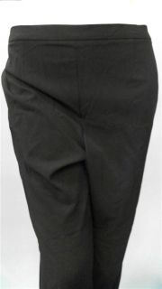 George Ladies Womens 2X Flat Front Casual Pants Black Solid Slacks