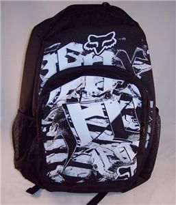  Boys Black White Graphic Graffiti Skater Book Bag Backpack New