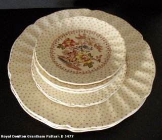 Vintage Royal Doulton China Grantham Pattern D 5477 English Dinnerware