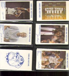 1986 Georgetown Hoyas Coca Cola Basketball Team Card Set NM (Sku 29261