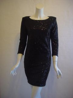 Georgie Womens Katie Black Sequin Dress s $298 New