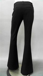 Georgie Ashley Ladies Womens 0 Stretch Flare Pants Black Solid Slacks