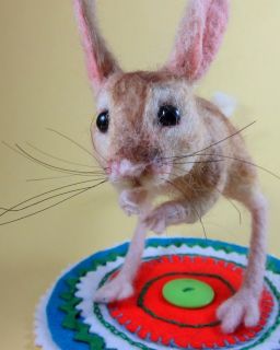   Felted Cute Long eared Jerboa Mouse Gerald by Artist Robin J Andreae