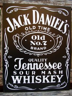 JD Jack Daniels Whiskey Old No 7 Man Cave Bar Room Decor Sign