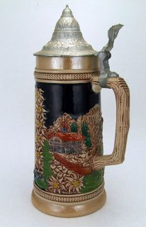 Vintage Handmade Lidded German Beer Stein ORIGINAL GERZIT/ GERZ W
