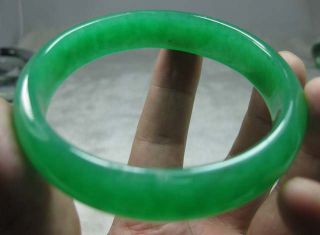 Nature Beautiful Bright Green Jade Jadeite Bracelet Bangle 64mm