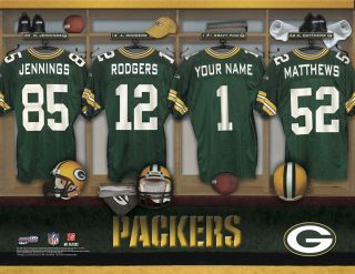 Green Bay Packers Locker Room Print Personalized